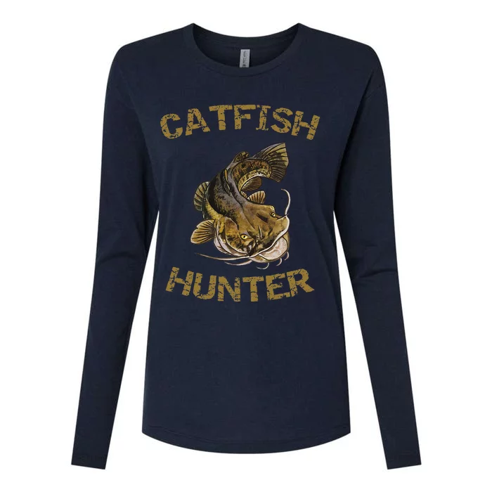 Catfish Hunter Catfish For Catfish Fisherman Womens Cotton Relaxed Long Sleeve T-Shirt