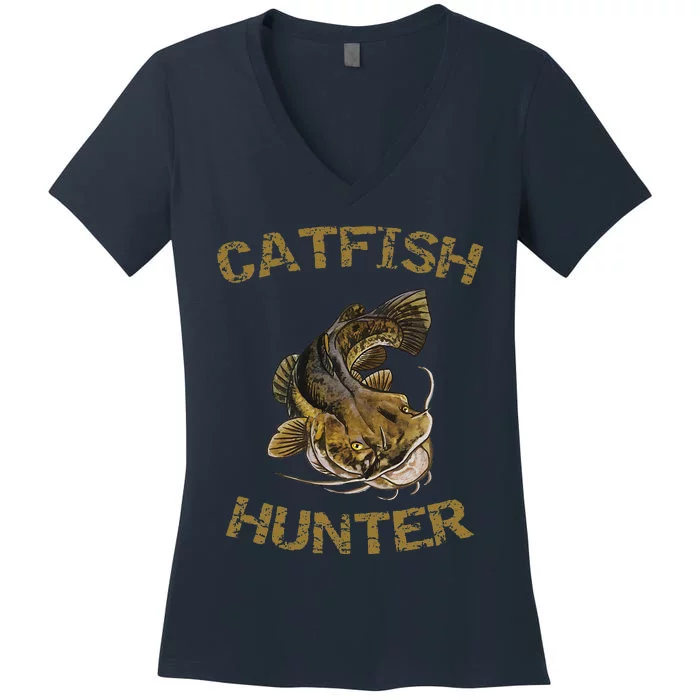 Catfish Hunter Catfish For Catfish Fisherman Women's V-Neck T-Shirt