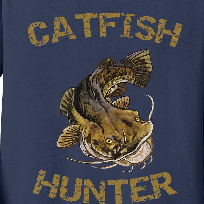 Catfish Hunter Catfish For Catfish Fisherman Kids Long Sleeve Shirt