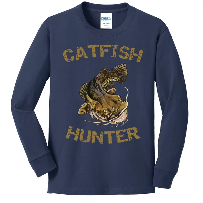 Catfish Hunter Catfish For Catfish Fisherman Kids Long Sleeve Shirt