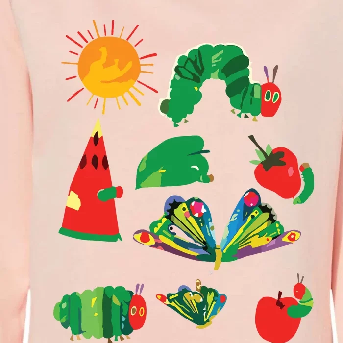 Cute Hungry Caterpillar Transformation Back To School Book Womens California Wash Sweatshirt