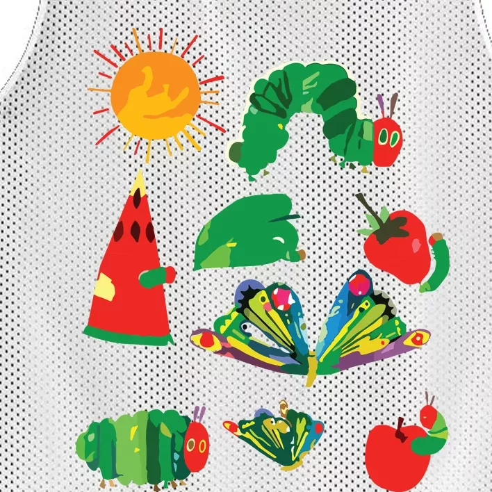 Cute Hungry Caterpillar Transformation Back To School Book Mesh Reversible Basketball Jersey Tank