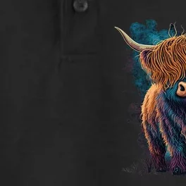 Cute Highland Cattle Cow Funny Highland Cow Dry Zone Grid Performance Polo