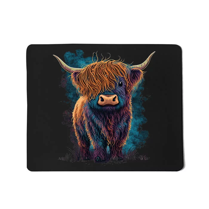 Cute Highland Cattle Cow Funny Highland Cow Mousepad