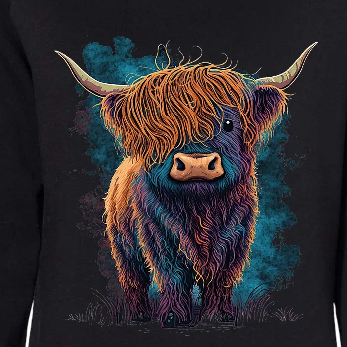 Cute Highland Cattle Cow Funny Highland Cow Womens California Wash Sweatshirt