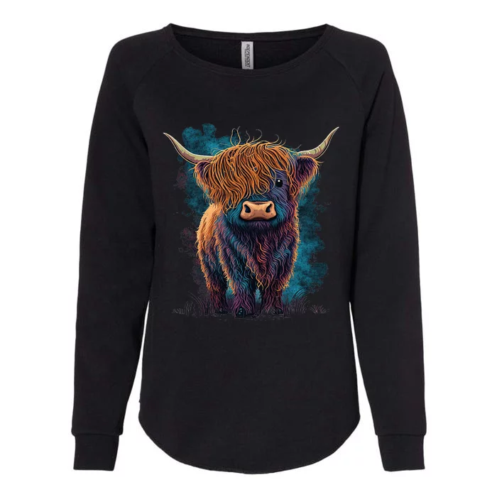 Cute Highland Cattle Cow Funny Highland Cow Womens California Wash Sweatshirt