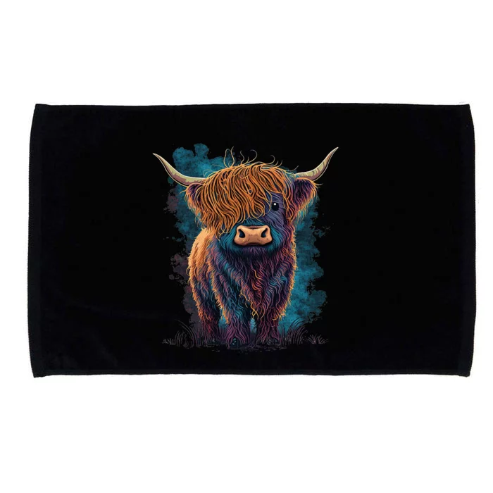 Cute Highland Cattle Cow Funny Highland Cow Microfiber Hand Towel