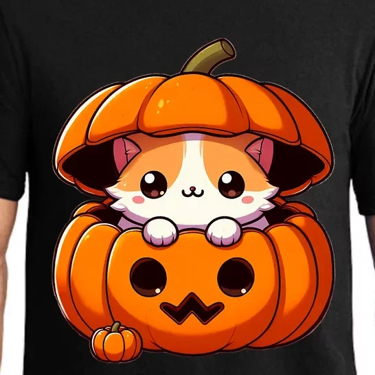 Cute Halloween Cat In Pumpkin – Adorable Halloween Pajama Set