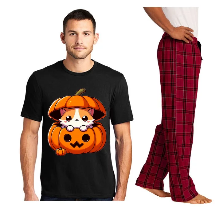 Cute Halloween Cat In Pumpkin – Adorable Halloween Pajama Set