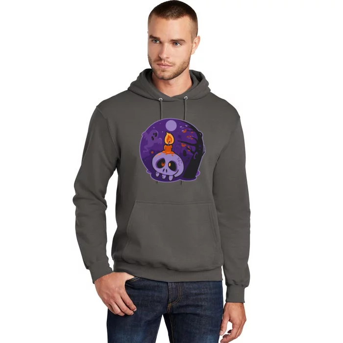 Cute Halloween Candle Skull Tall Hoodie