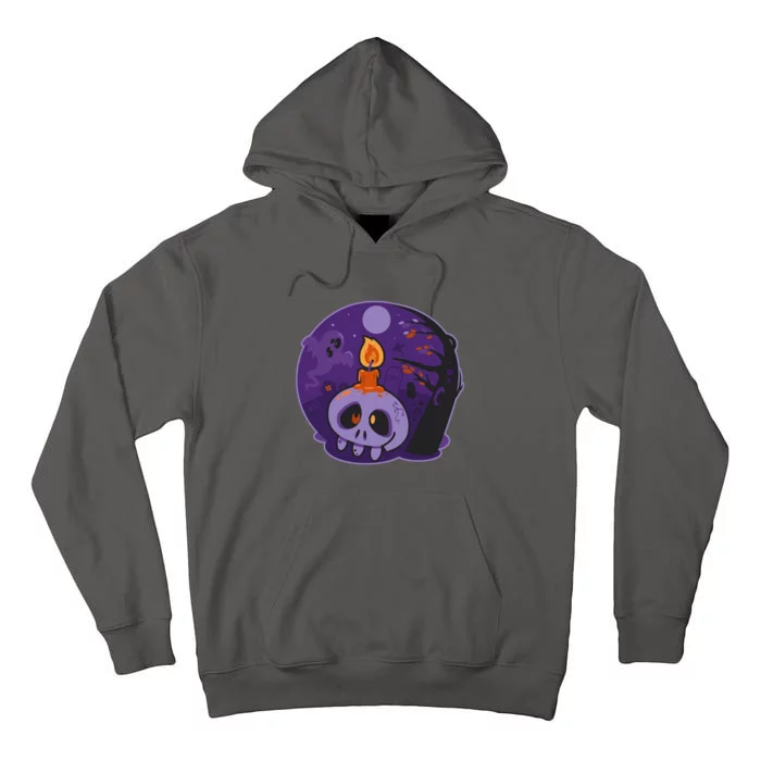 Cute Halloween Candle Skull Tall Hoodie