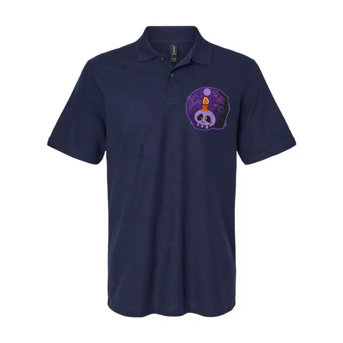 Cute Halloween Candle Skull Softstyle Adult Sport Polo