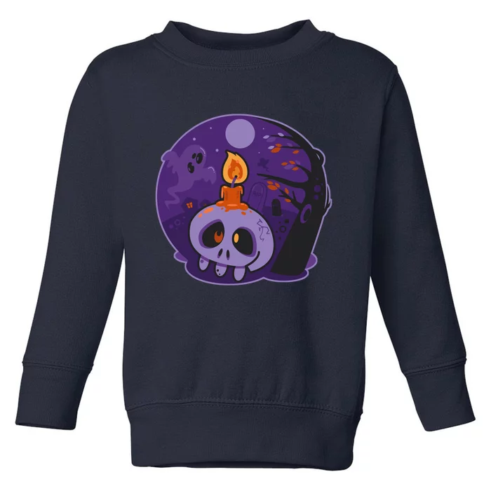 Cute Halloween Candle Skull Toddler Sweatshirt