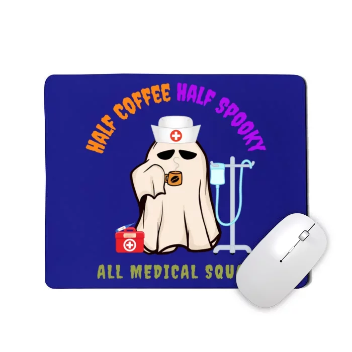 Cute Half Coffee Half Spooky All Medical Squad Halloween Cool Gift Mousepad