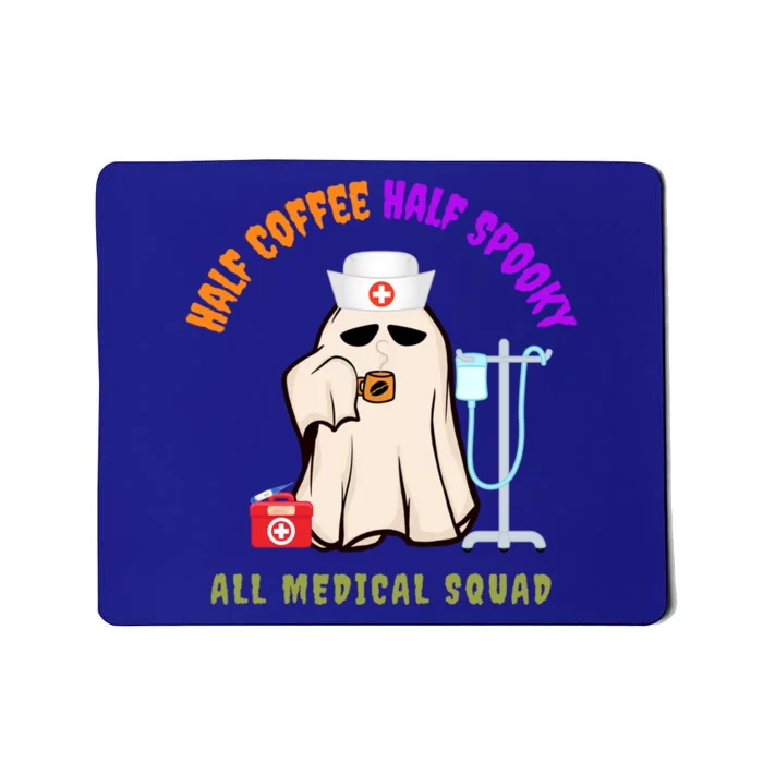 Cute Half Coffee Half Spooky All Medical Squad Halloween Cool Gift Mousepad