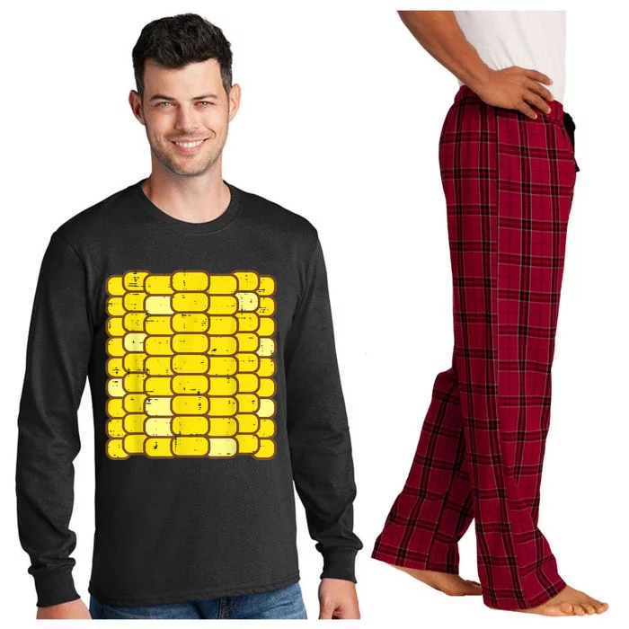 Corn Halloween Costume Funny Foodie Farmer Men Women Kids Long Sleeve Pajama Set