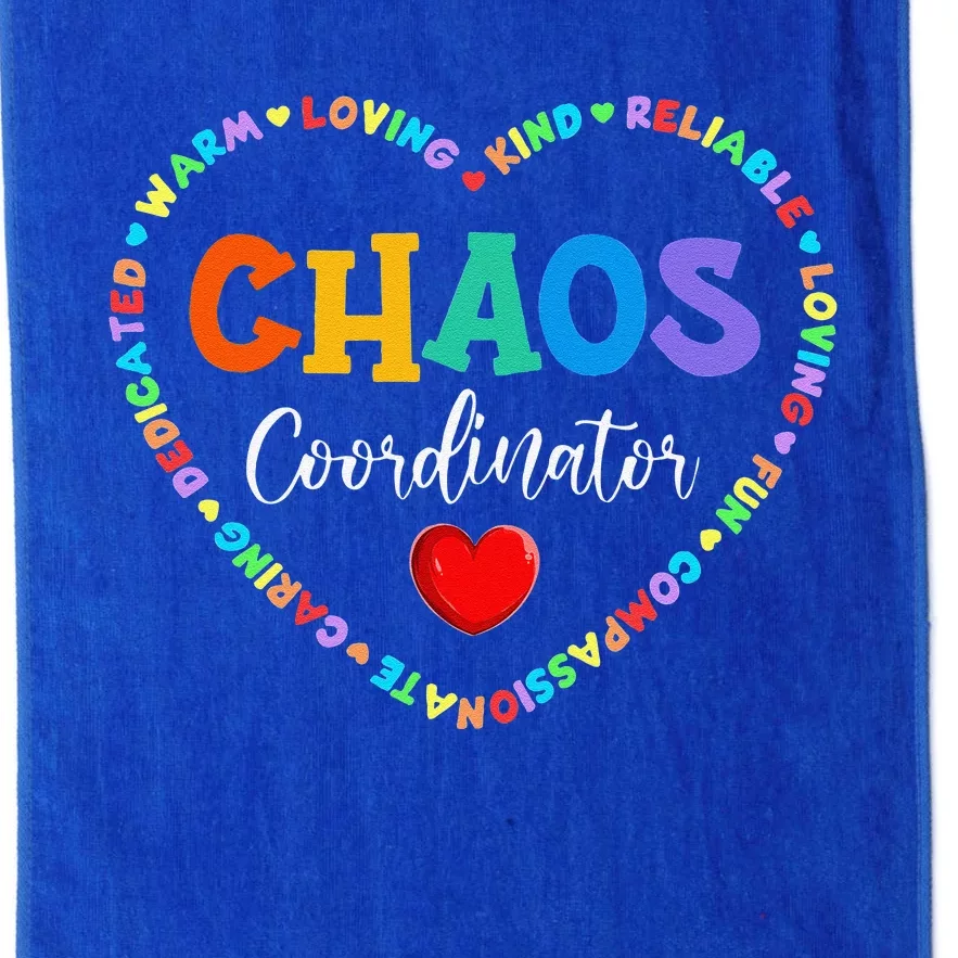 Cute Heart Chaos Coordinator Funny First Day Of School Platinum Collection Golf Towel