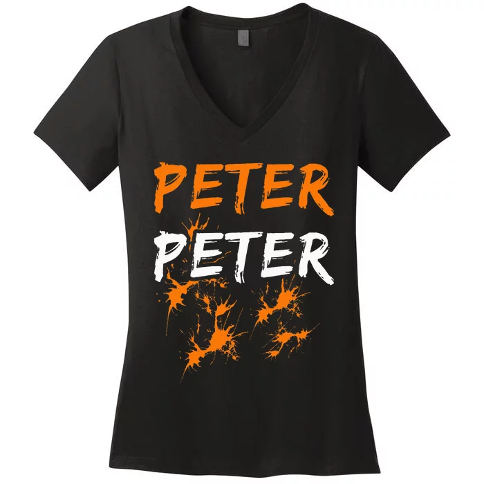 Couples Halloween Costume  Peter Pumpkin Eater Women's V-Neck T-Shirt