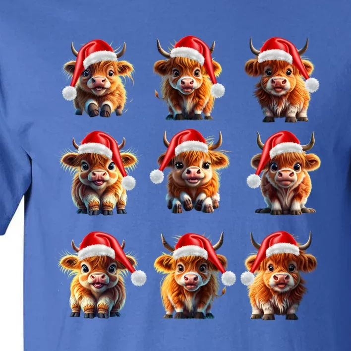 Cute Highland Cows Christmas Hairy Cows Or Funny Gift Tall T-Shirt