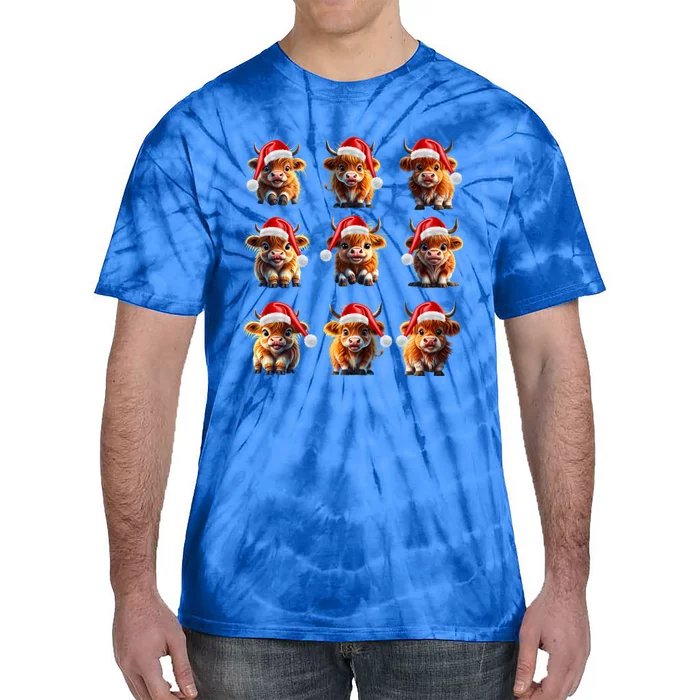 Cute Highland Cows Christmas Hairy Cows Or Funny Gift Tie-Dye T-Shirt