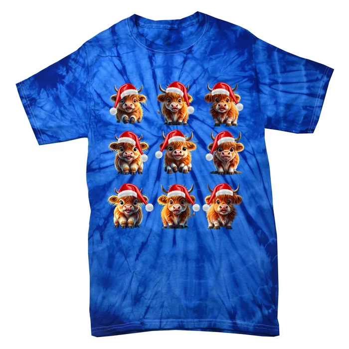 Cute Highland Cows Christmas Hairy Cows Or Funny Gift Tie-Dye T-Shirt