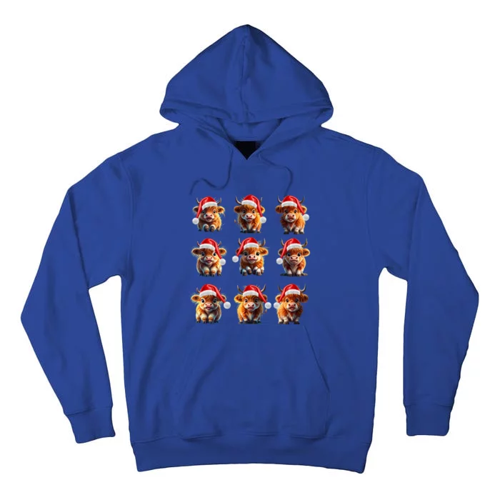 Cute Highland Cows Christmas Hairy Cows Or Funny Gift Tall Hoodie