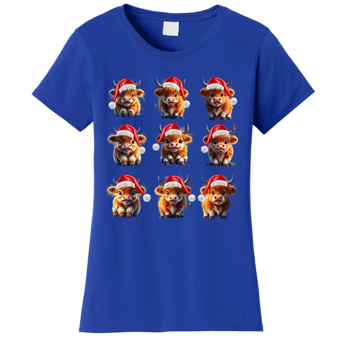 Cute Highland Cows Christmas Hairy Cows Or Funny Gift Women's T-Shirt