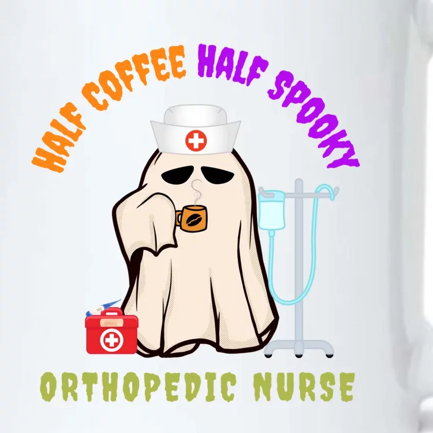 Cute Half Coffee Half Spooky Halloween Orthopedic Nurse Fun Cute Gift Black Color Changing Mug