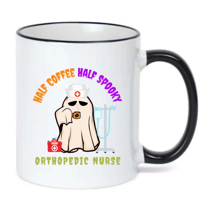 Cute Half Coffee Half Spooky Halloween Orthopedic Nurse Fun Cute Gift Black Color Changing Mug