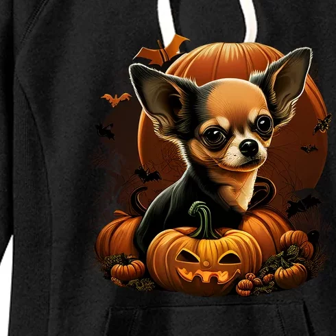 Chihuahua Halloween Costume Scary Pumpkin Witch Ghost Dog Great Gift Women's Fleece Hoodie