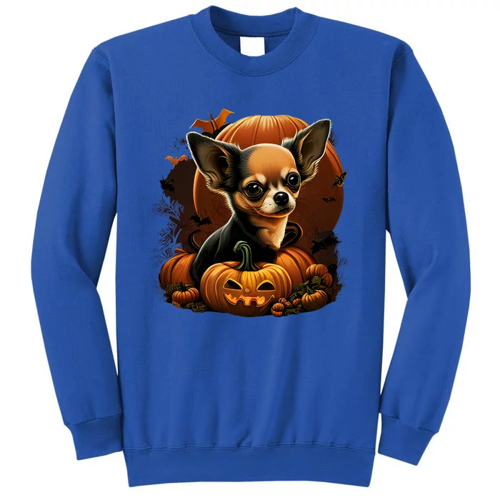 Chihuahua Halloween Costume Scary Pumpkin Witch Ghost Dog Great Gift Tall Sweatshirt