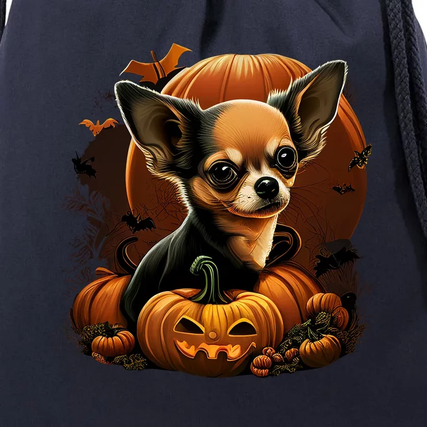 Chihuahua Halloween Costume Scary Pumpkin Witch Ghost Dog Great Gift Drawstring Bag