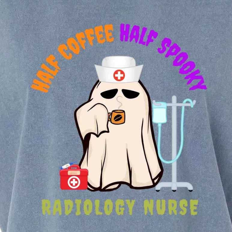 Cute Half Coffee Half Spooky Halloween Radiology Nurse Mri Gift Garment-Dyed Women's Muscle Tee