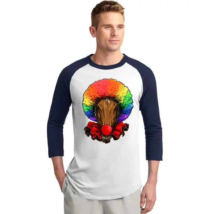 Clown Horse Carnival Circus Staff Farmer Horse Lover Cow Cool Gift Baseball Sleeve Shirt