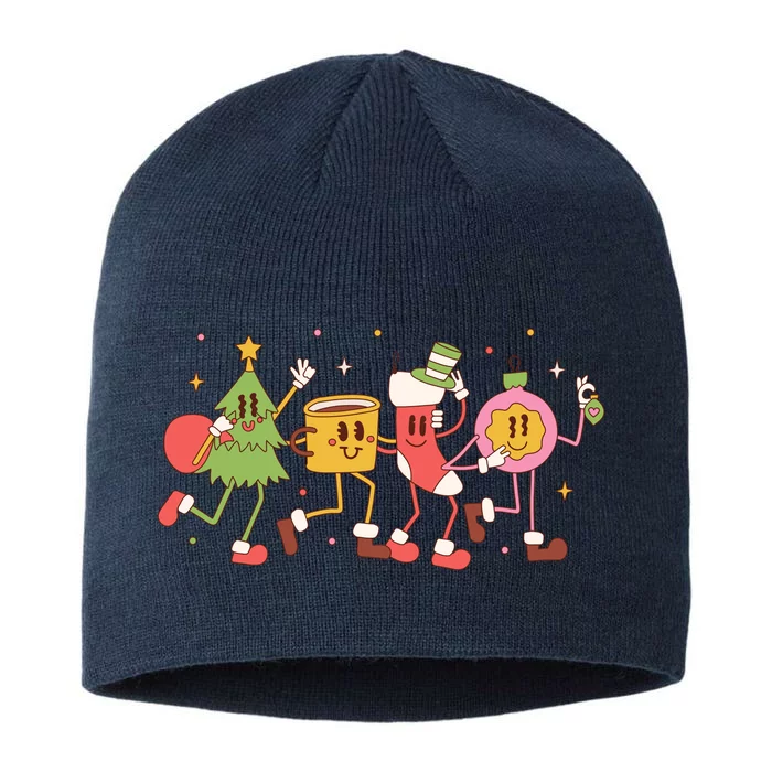 Christmas Holiday Celebration Retro 8 1/2in Sustainable Knit Beanie