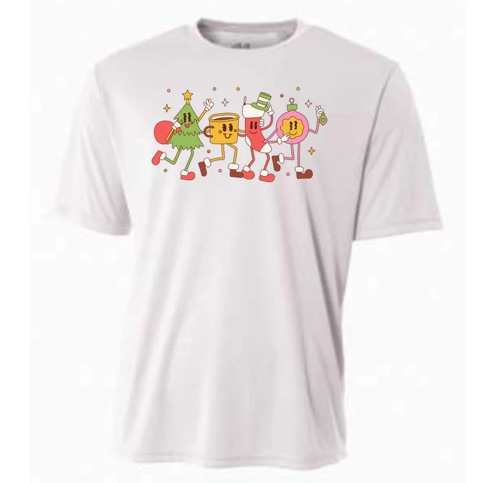 Christmas Holiday Celebration Retro Cooling Performance Crew T-Shirt