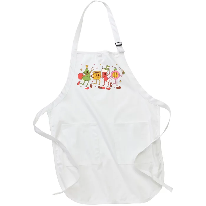 Christmas Holiday Celebration Retro Full-Length Apron With Pocket