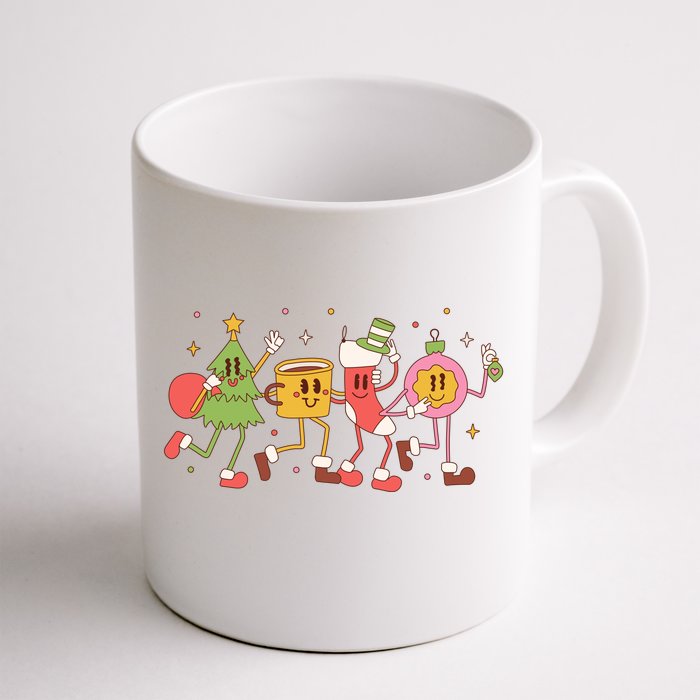 Christmas Holiday Celebration Retro Front & Back Coffee Mug