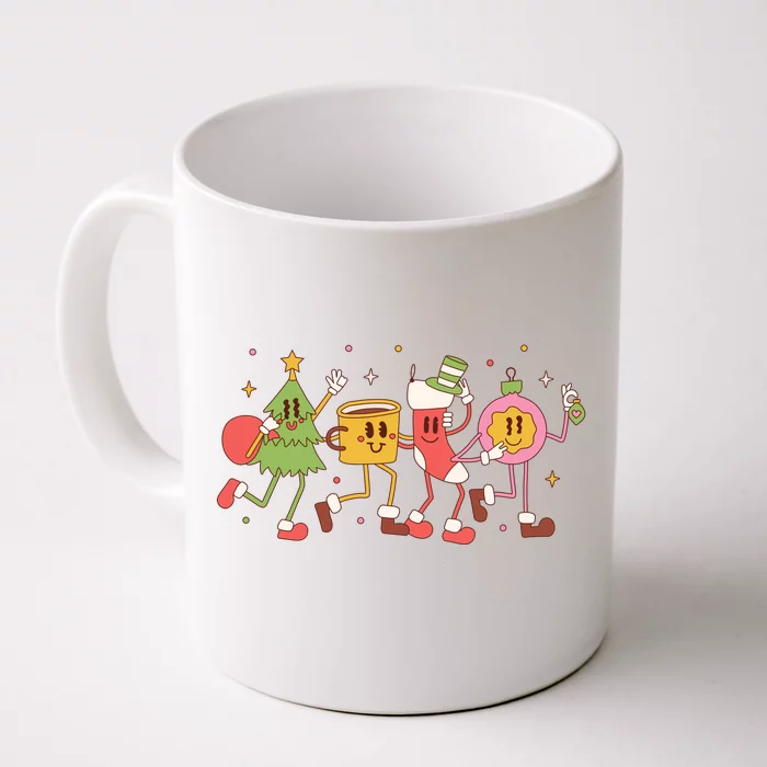 Christmas Holiday Celebration Retro Front & Back Coffee Mug