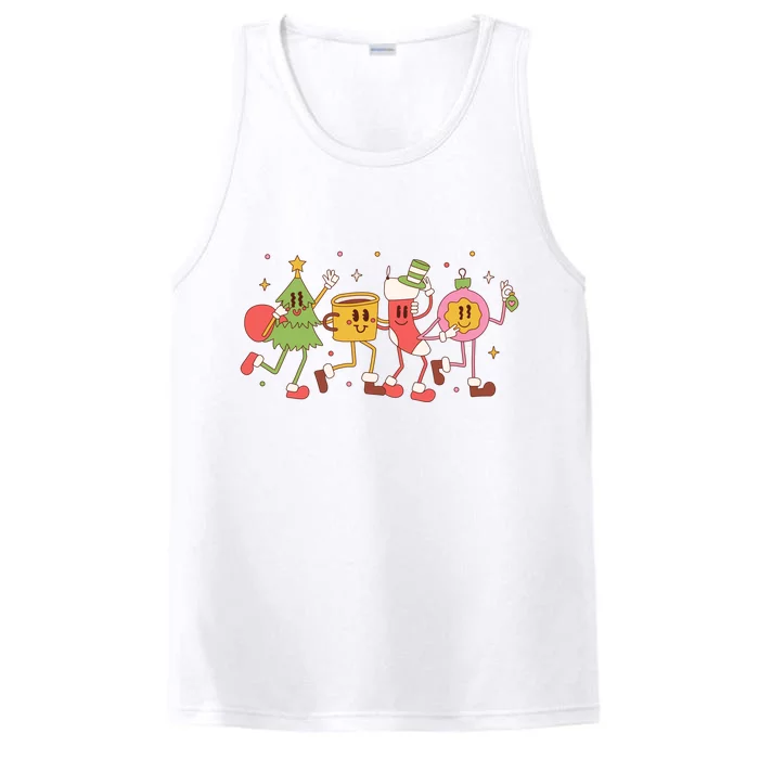 Christmas Holiday Celebration Retro Performance Tank