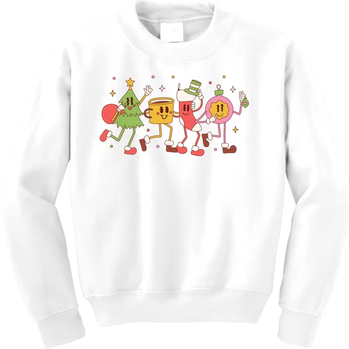 Christmas Holiday Celebration Retro Kids Sweatshirt