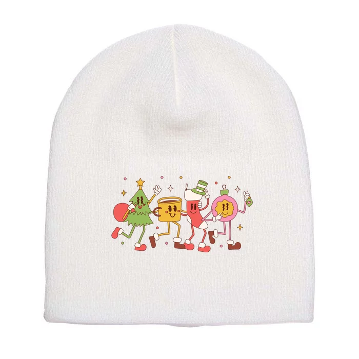 Christmas Holiday Celebration Retro Short Acrylic Beanie