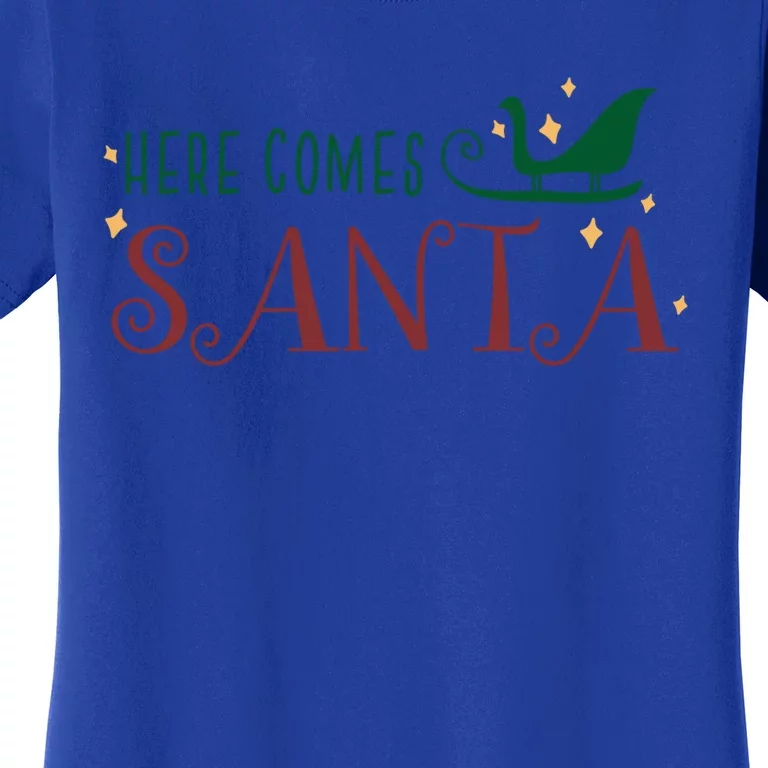 Cute Here Comes Santa Claus Sleigh Christmas Holiday Season Gift Women's T-Shirt