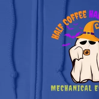 Cute Half Coffee Half Spooky Mechanical Engineer Halloween Gift Full Zip Hoodie