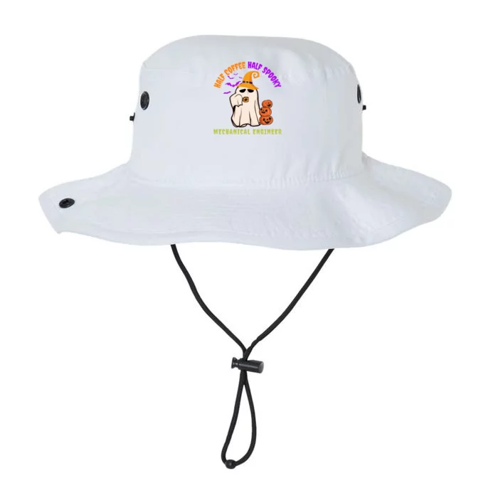 Cute Half Coffee Half Spooky Mechanical Engineer Halloween Gift Legacy Cool Fit Booney Bucket Hat