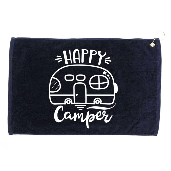 Cute Happy Camper Graphics Or Cute Gift Grommeted Golf Towel