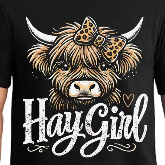 Cute Highland Cow Hay Pajama Set