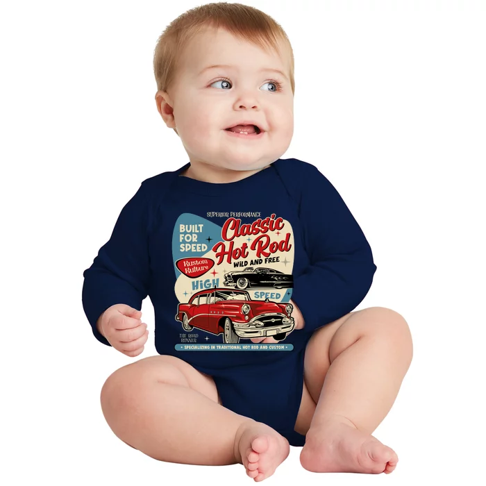 Classic Hotrod Baby Long Sleeve Bodysuit