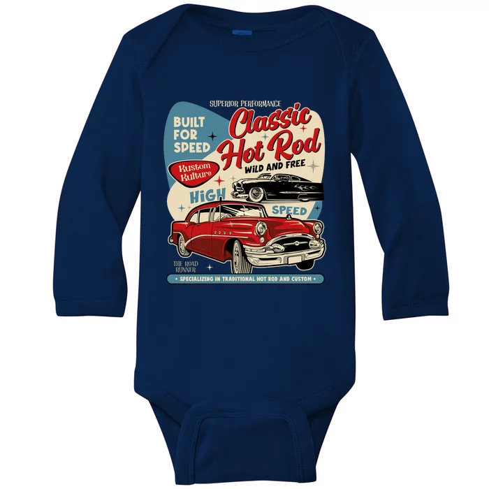 Classic Hotrod Baby Long Sleeve Bodysuit