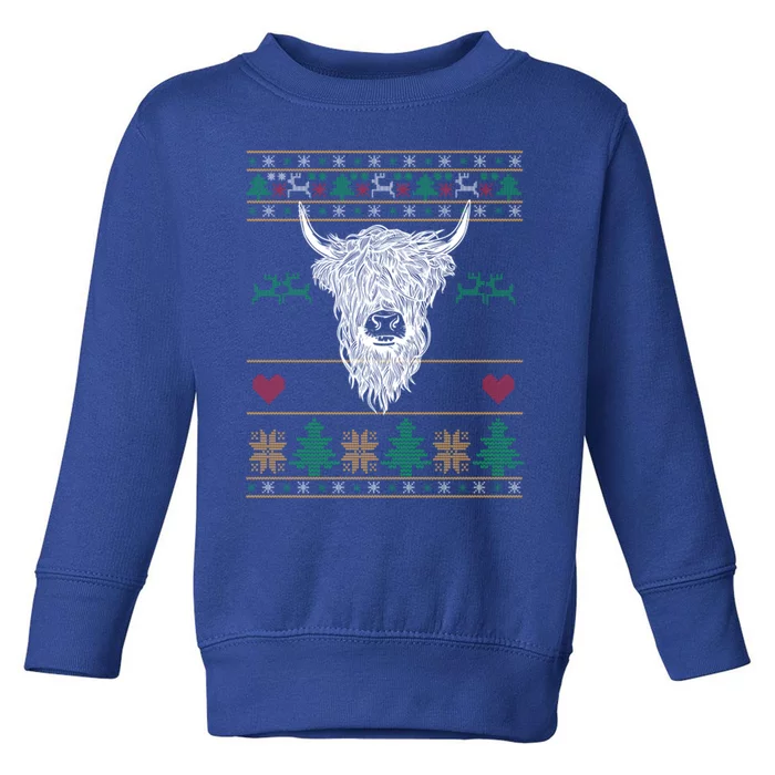 Cool Highland Cow Ugly Christmas Sweater Funny Animal Lover Meaningful Gift Toddler Sweatshirt